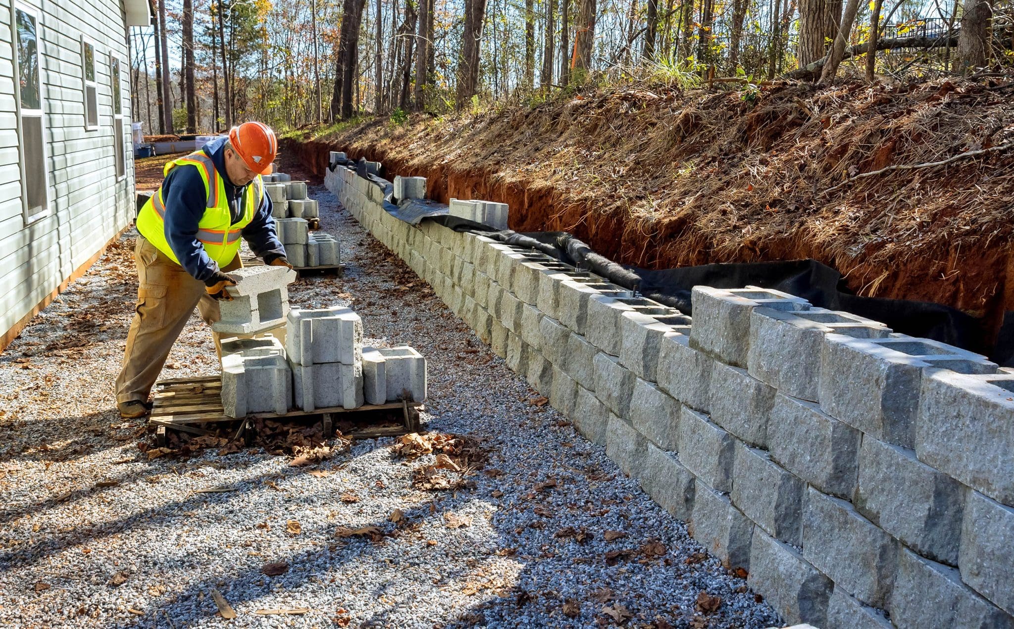 Retaining Wall Installation project 1